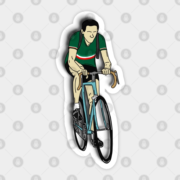 Cycling Legends: Fausto Coppi (Maglia tricolore) Sticker by p3p3ncil